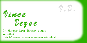 vince dezse business card